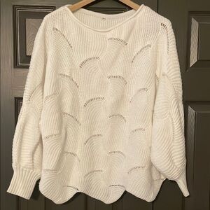 Elegant White Knit Sweater